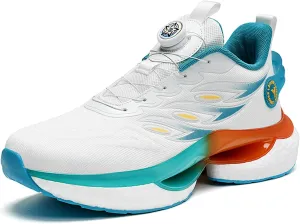 Stylish Black Athletic Shoes with Innovative Twist - Lock and Cushioned Sole