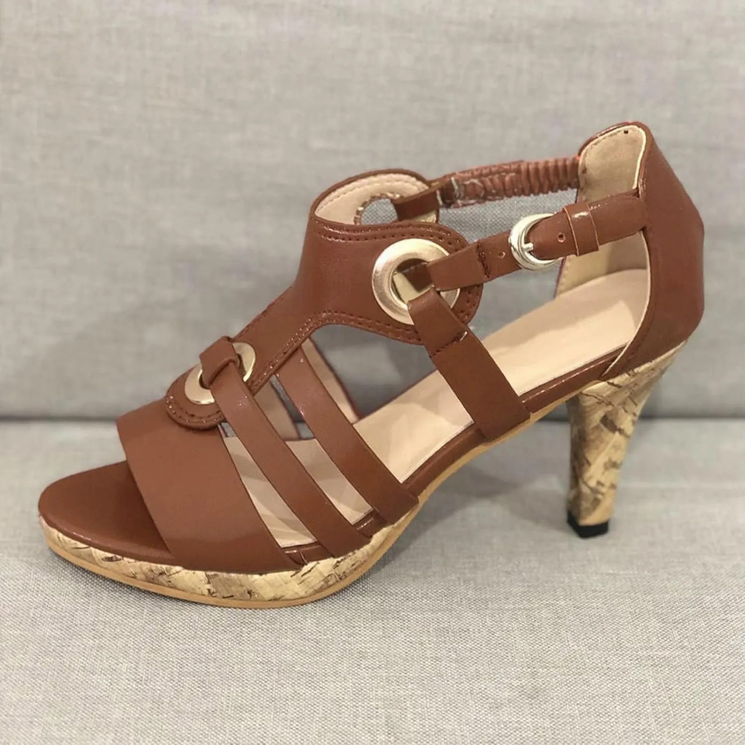 Summer Sandals for Women 2025 Women's Gladiator Sandal Strappy Hollow Out Stiletto Heels Open Toe Ankle Strap Dressy Pumps Heeled Bohemian Party Shoes