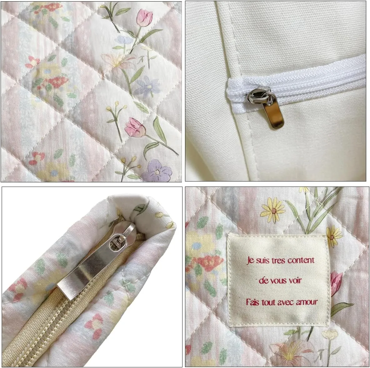 Sunwel Fashion Top Zipper Women Floral Quilted Tote Bag for Work Travel Gym Shopping Beach