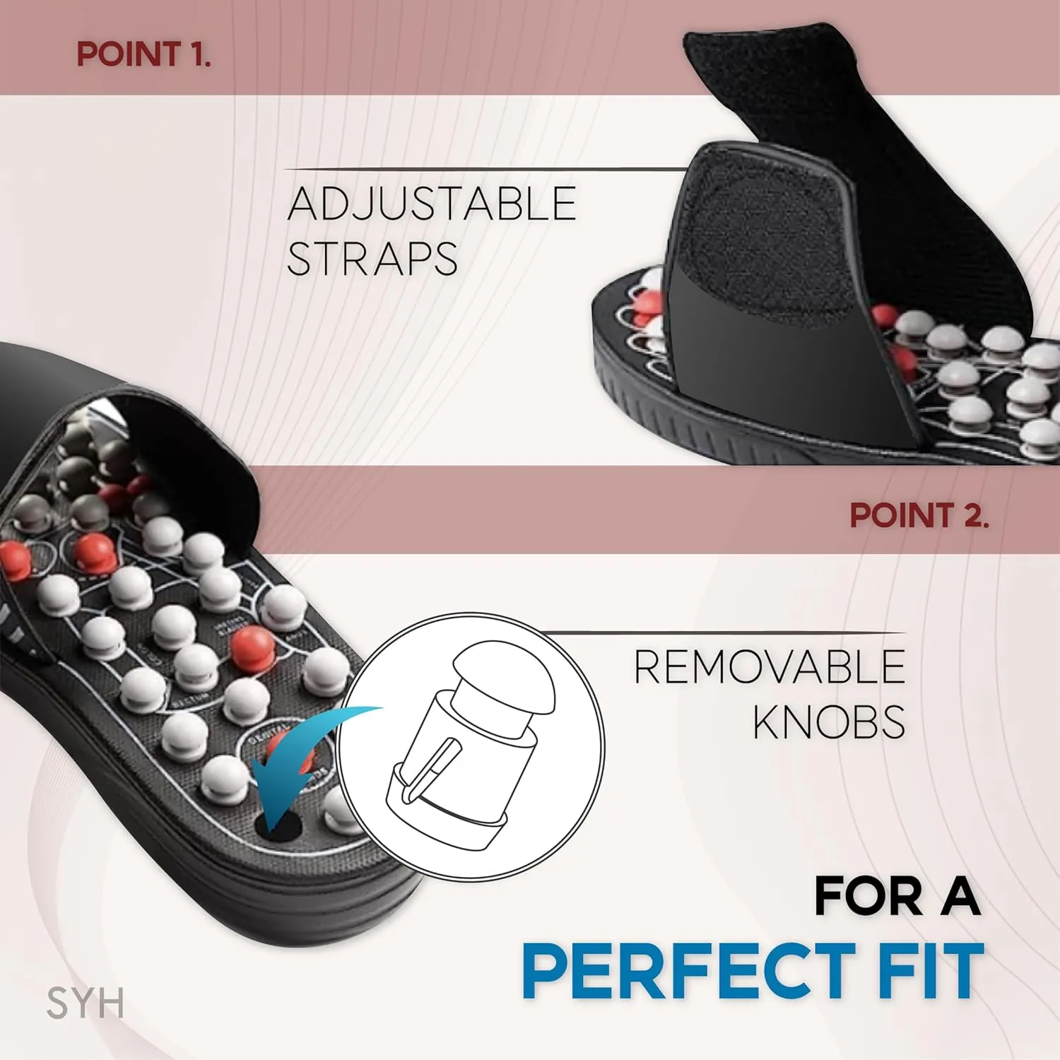 SYH Acupressure Foot Massager Sandal (Men (10-12))