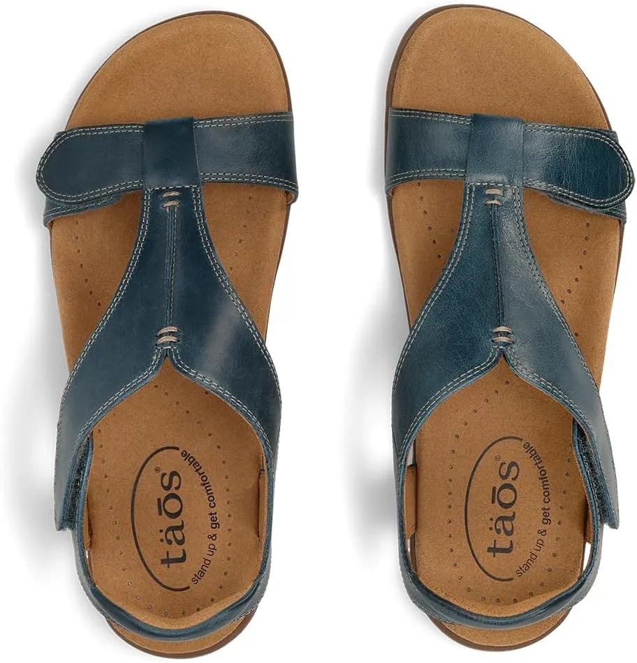 Taos The Show Premium Leather Women's Sandal - Experience Everyday Style, Comfort, Arch Support, Cooling Gel Padding and an Adjustable Fit for Exceptional Walking Comfort