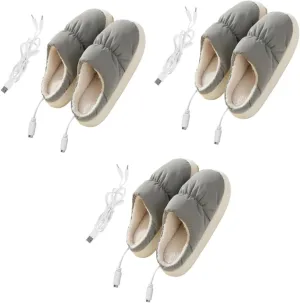 TENDYCOCO 3 Pairs Warm Shoes for Winter Gel Slipper Boots Women Shoe Sock Grippers Insoles Men Shoe Goo Pied Shoe Soles Shoe Inserts Slippers Heated Shoe Booties Kit Para Pvc Grey