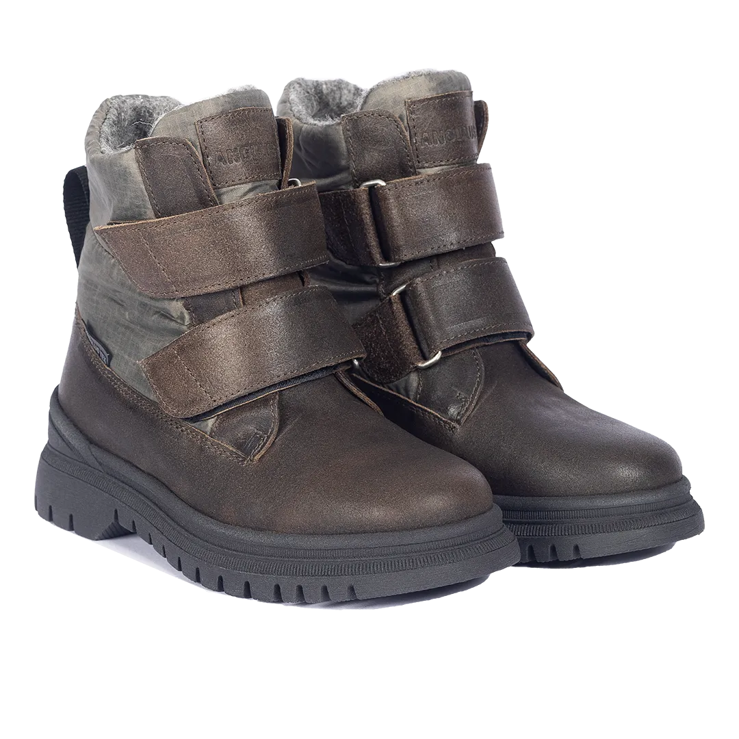 TEX-lace-up boot with logo strap and velcro