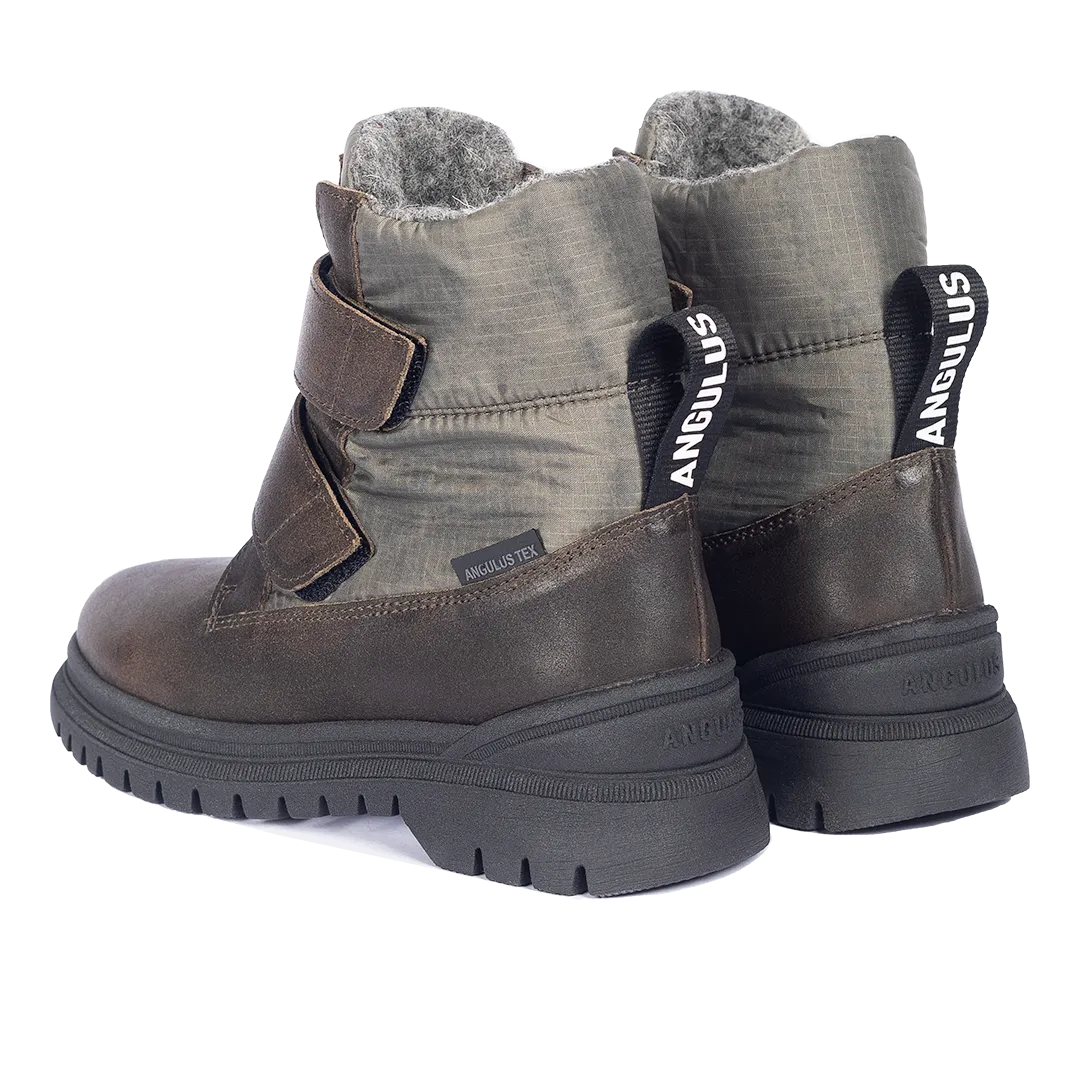 TEX-lace-up boot with logo strap and velcro