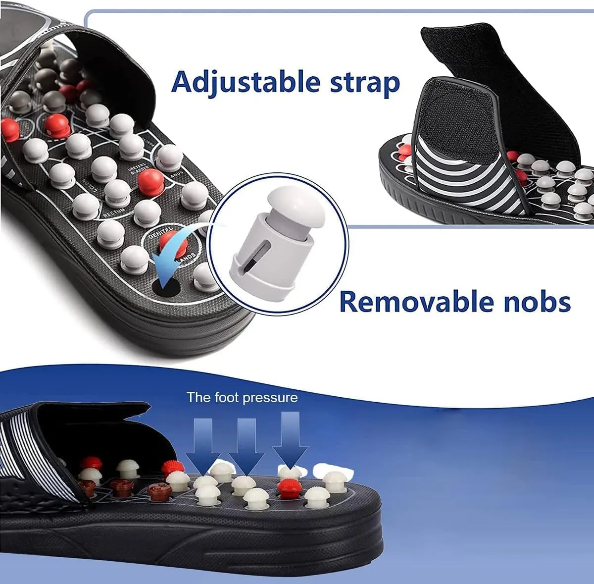 The Fitz: Take Control of Your Wellbeing Slippers, Acupuncture Reflexology Foot Massage, Arthritis Fasciitis Relief Sandals