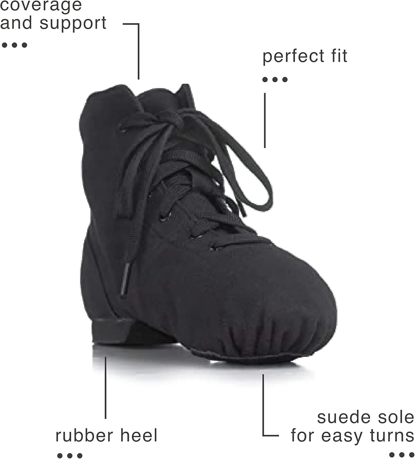 Theatricals Adult Broadway Jazz Over-The-Ankle Canvas Jazz Boot