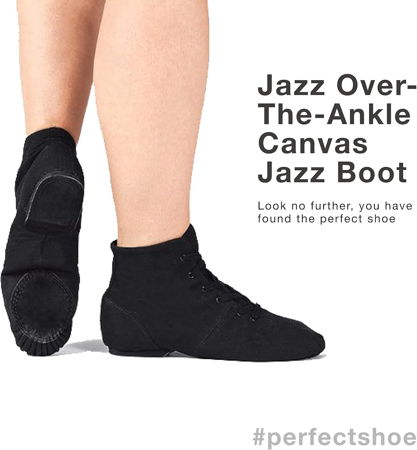 Theatricals Adult Broadway Jazz Over-The-Ankle Canvas Jazz Boot