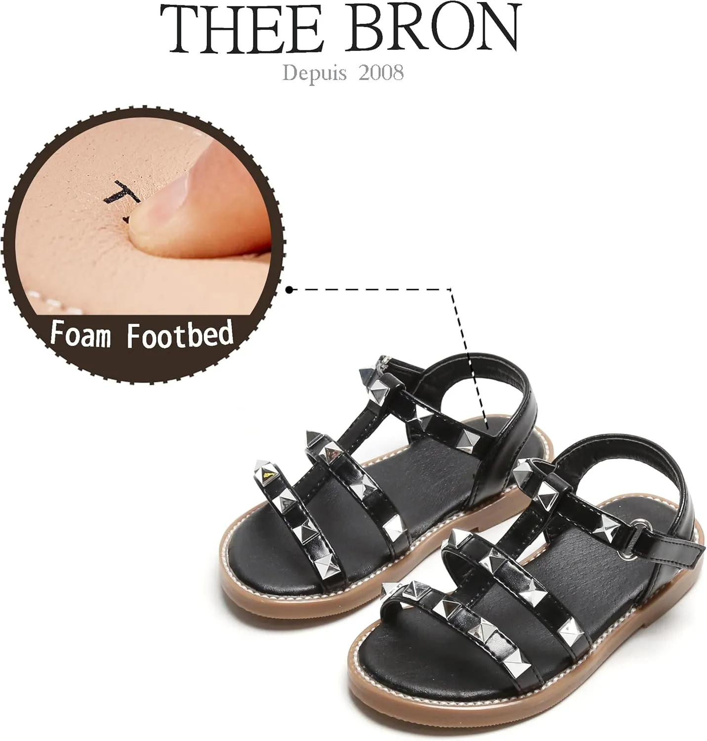 THEE BRON Girls Comfort Sandals Kids Shoes Sandals Filles Sandales