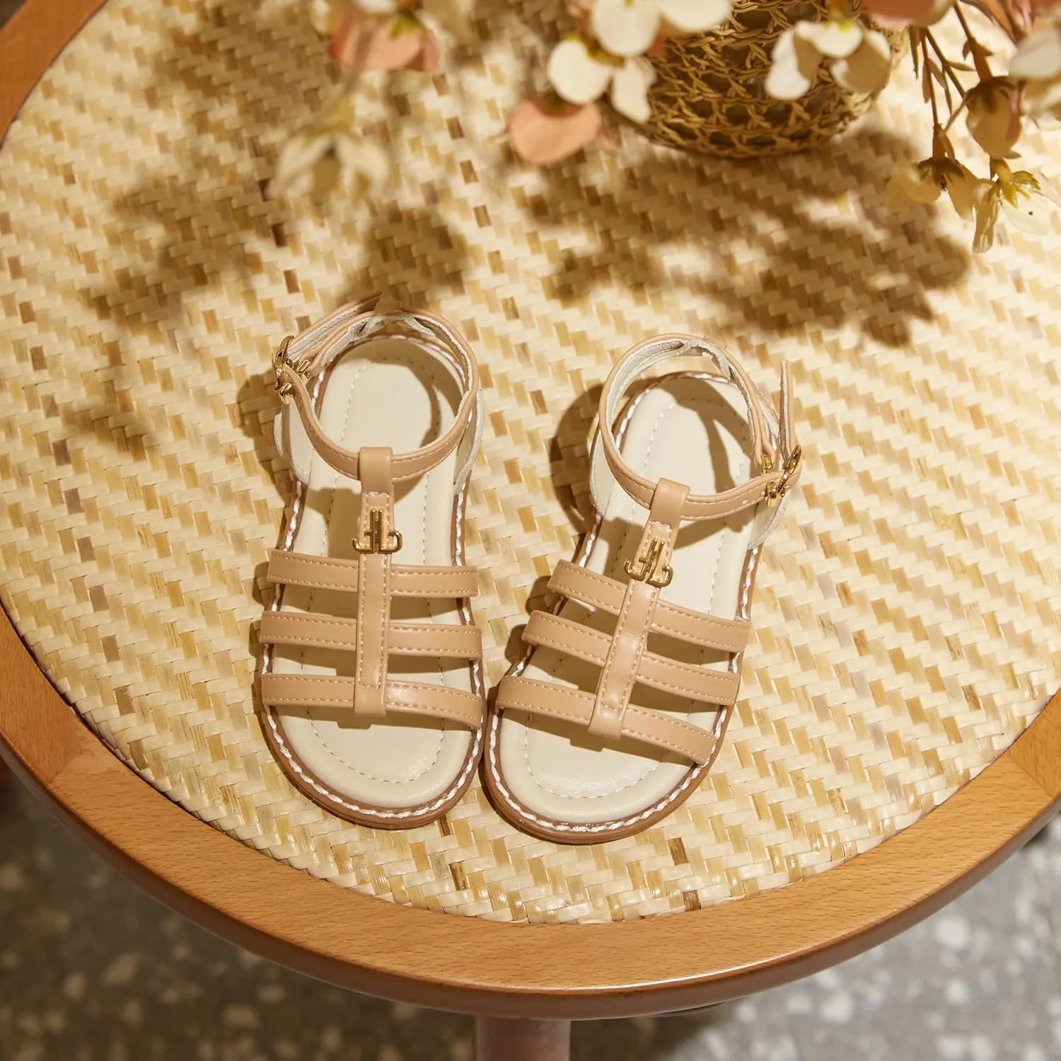THEE BRON Toddler Girls Breathable Gladiator Sandals - Summer Casual Shoes with Cushioned Sole