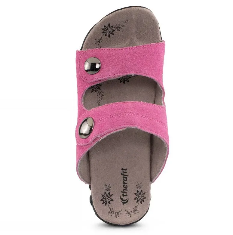 Therafit Pink Eva Women's Leather Adjustable Strap Slip On Sandals F60405S