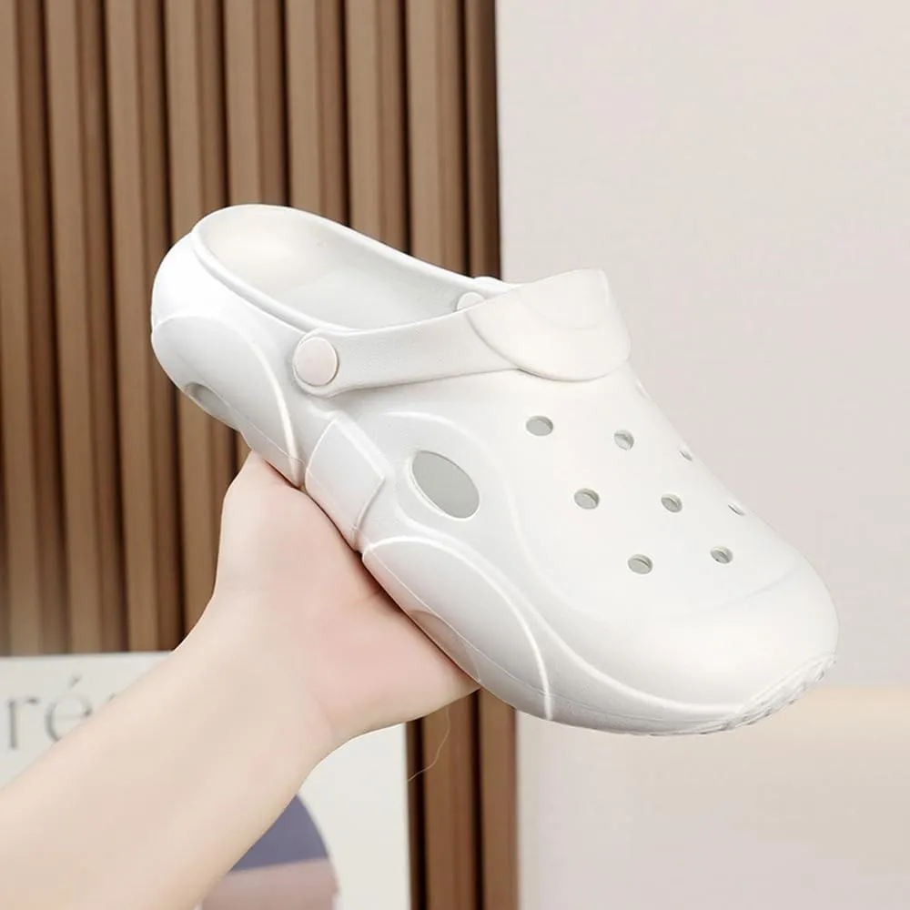 Thick Sole Garden Clogs for Women and Men, Ultra Resilient Summer Sandals, Arch Support Comfy Non-Slip Waterproof Casual Shoes, Slip-on Slides Outdoor Beach Slippers Unisex Adult Closed Toe Mules