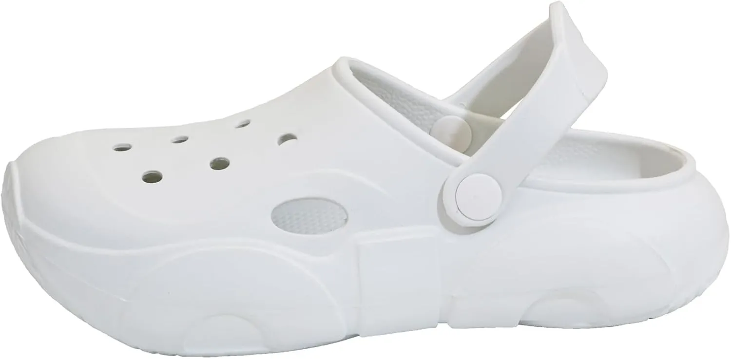 Thick Sole Garden Clogs for Women and Men, Ultra Resilient Summer Sandals, Arch Support Comfy Non-Slip Waterproof Casual Shoes, Slip-on Slides Outdoor Beach Slippers Unisex Adult Closed Toe Mules