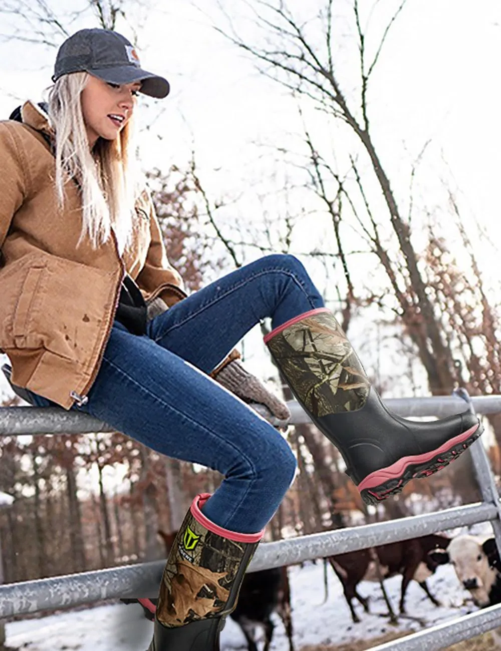 TIDEWE Hunting Boot for Women, Insulated Waterproof Sturdy Women's Hunting Boot, 6mm Neoprene and Rubber Outdoor Boot Next Camo G2