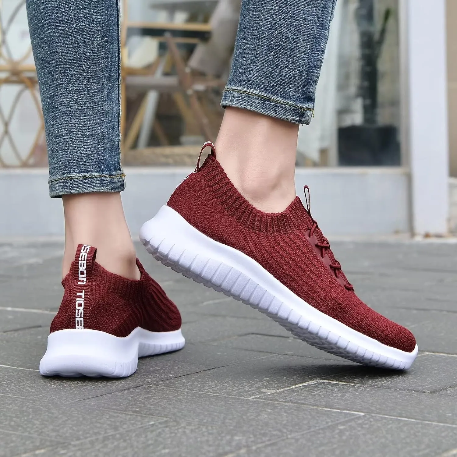 TIOSEBON Women's Slip On Walking Shoes Lightweight Casual Running Sneakers