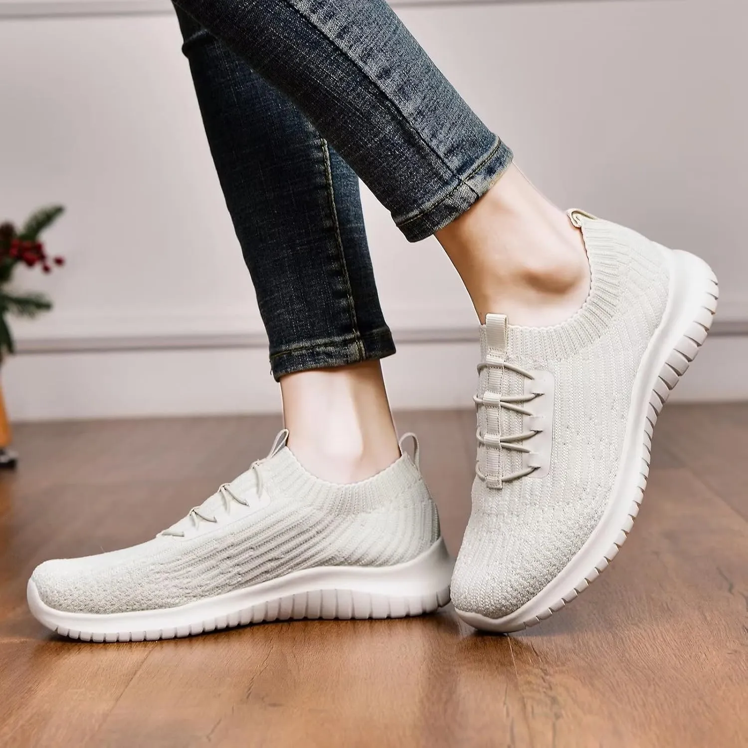 TIOSEBON Women's Slip On Walking Shoes Lightweight Casual Running Sneakers
