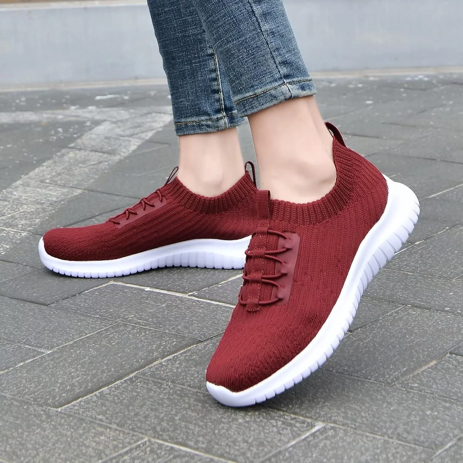 TIOSEBON Women's Slip On Walking Shoes Lightweight Casual Running Sneakers