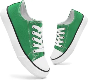 Toddler Canvas Sneakers, Non-Slip & Durable Sports Shoes for Boys & Girls, Cushioned, Breathable Kids Sneakers Green