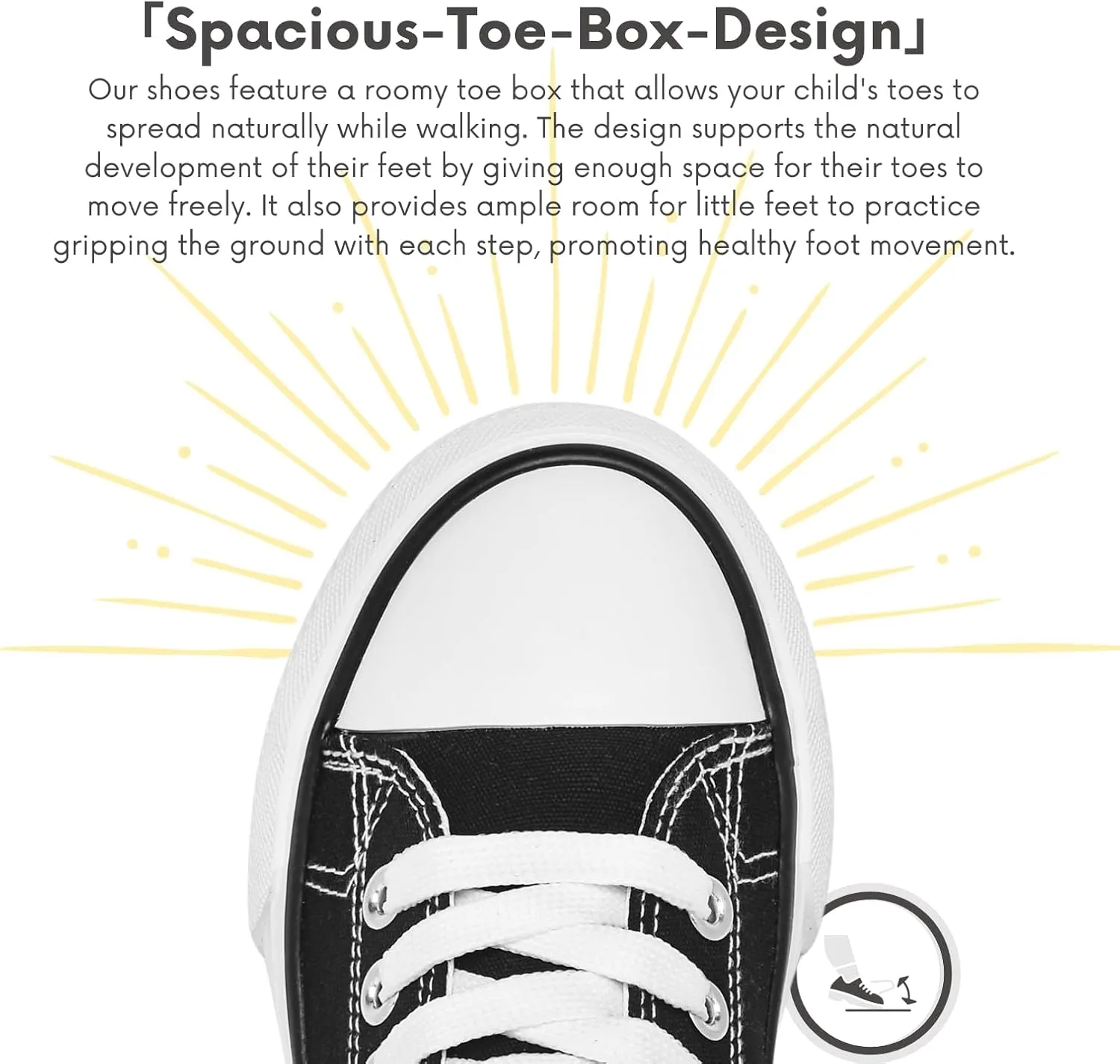 Toddler Canvas Sneakers, Non-Slip & Durable Sports Shoes for Boys & Girls, Cushioned, Breathable Kids Sneakers