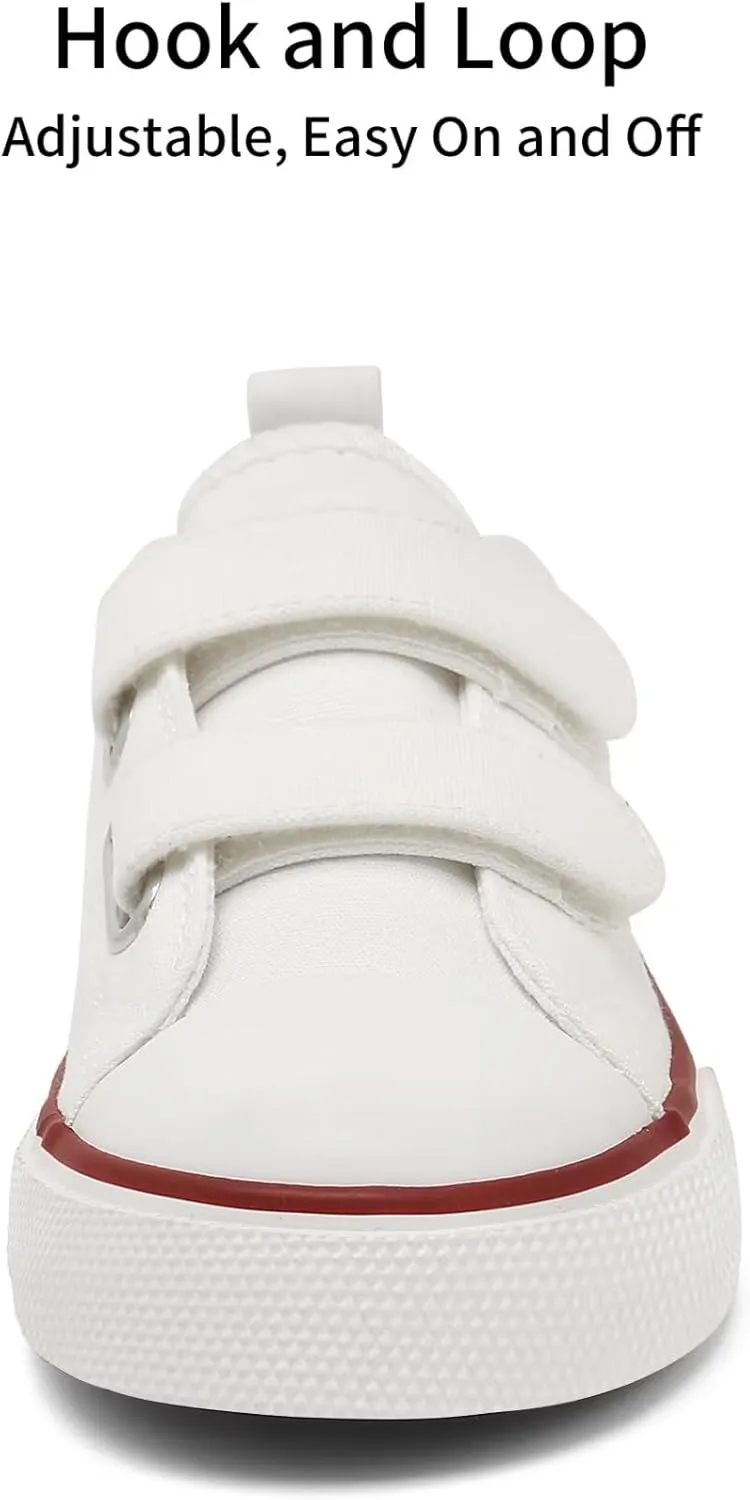 Toddler Little Kid Cushioned Canvas Shoes Slip On Sneakers Soft and Durable
