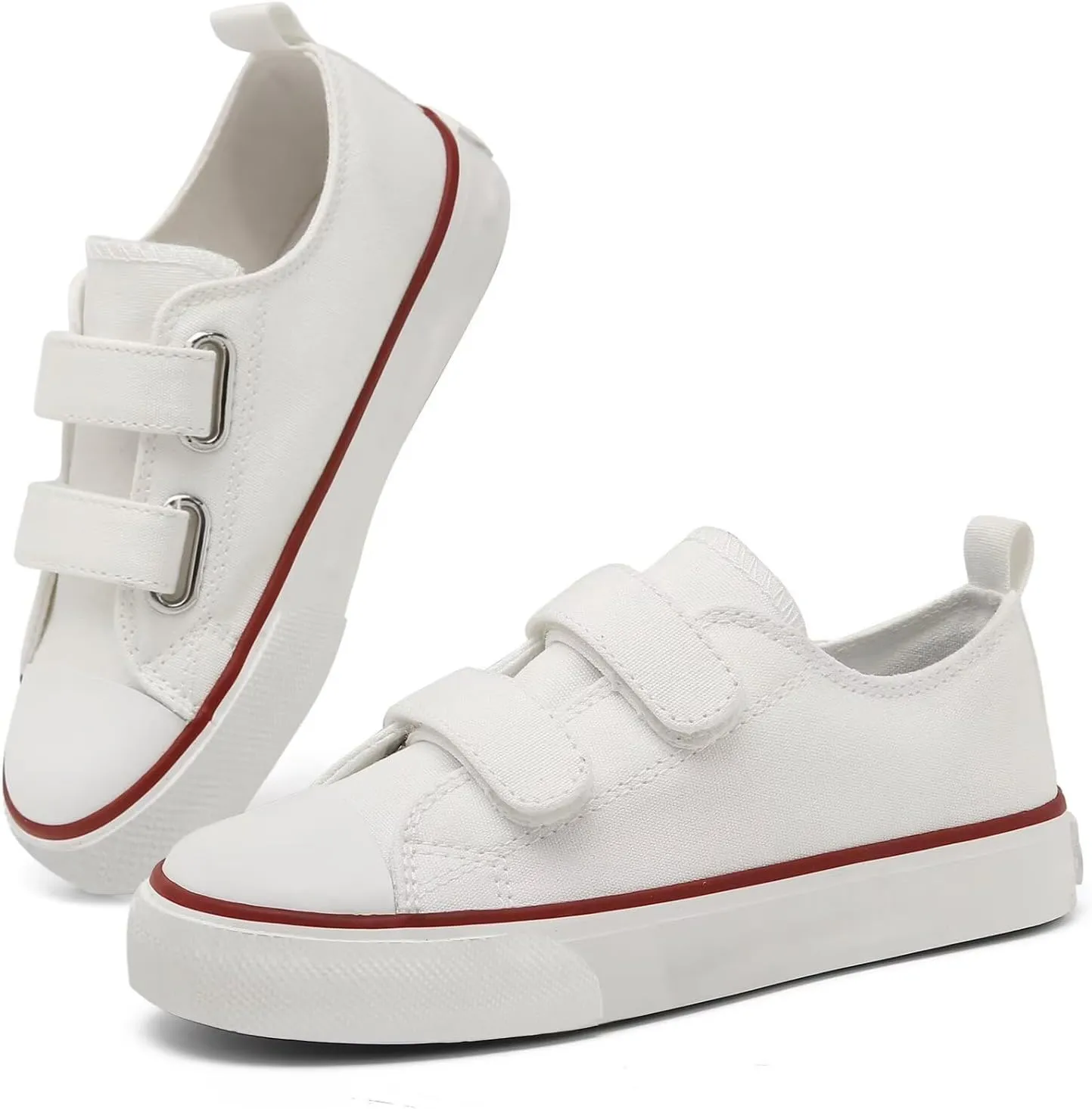 Toddler Little Kid Cushioned Canvas Shoes Slip On Sneakers Soft and Durable
