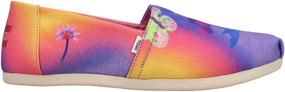 TOMS Womens Al X Alpargata Graphic Slip On Flats Casual - Multi, Purple