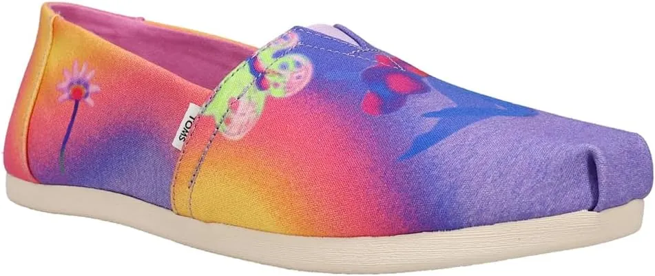TOMS Womens Al X Alpargata Graphic Slip On Flats Casual - Multi, Purple
