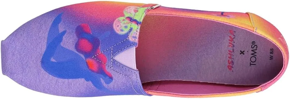 TOMS Womens Al X Alpargata Graphic Slip On Flats Casual - Multi, Purple