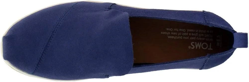 TOMS Womens Alpargata Cupsole Suede Slip On Sneakers Shoes Casual - Blue
