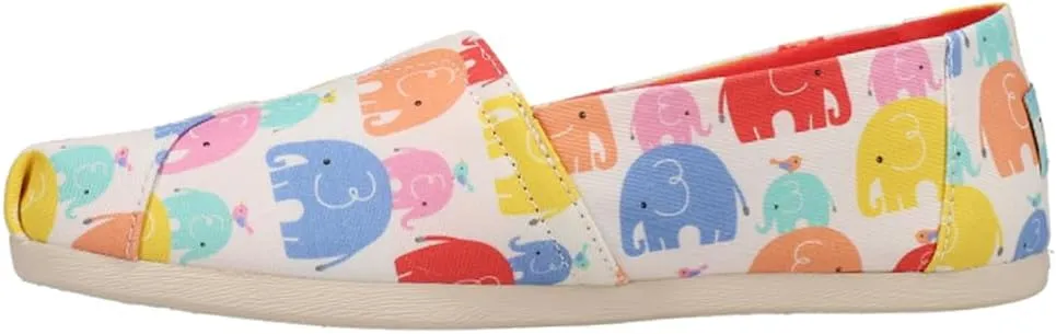 TOMS Womens Alpargata Graphic Slip On Flats Casual - Multi, White