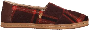 TOMS Womens Alpargata Leather Plaid Slip On Flats Casual - Brown