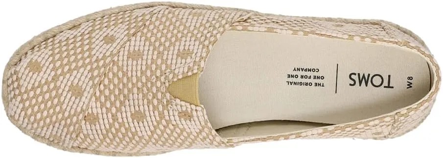 TOMS Womens Alpargata Rope Slip On Flats Casual - Beige