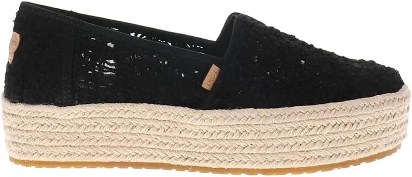 TOMS Womens Valencia Espadrille Slip On Flats Casual - Black - Size 9 B