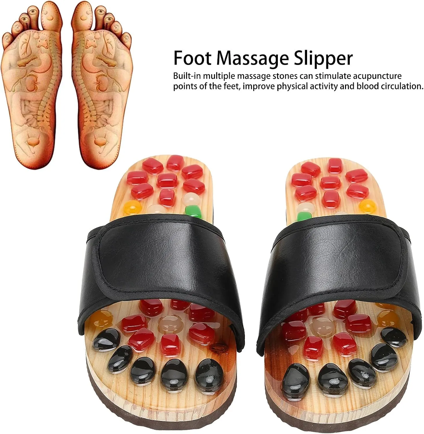 Topyond Acupressure Massage Slippers,Reflexology Acupoint Stimulation Massage Slippers Shoes,Reduce Feet Tension Promote Circulation(39-40)