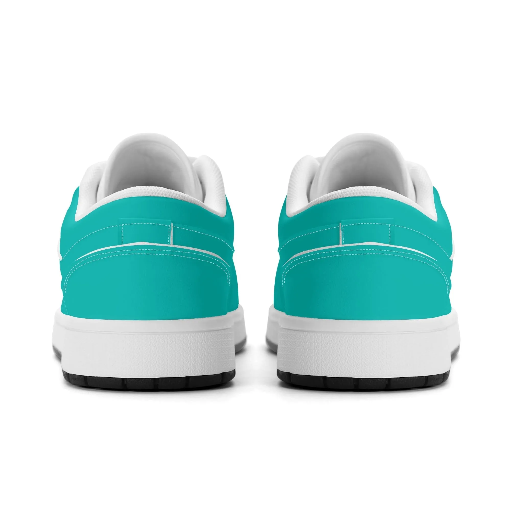 Türkise Low Top Leder Sneaker für Herren
