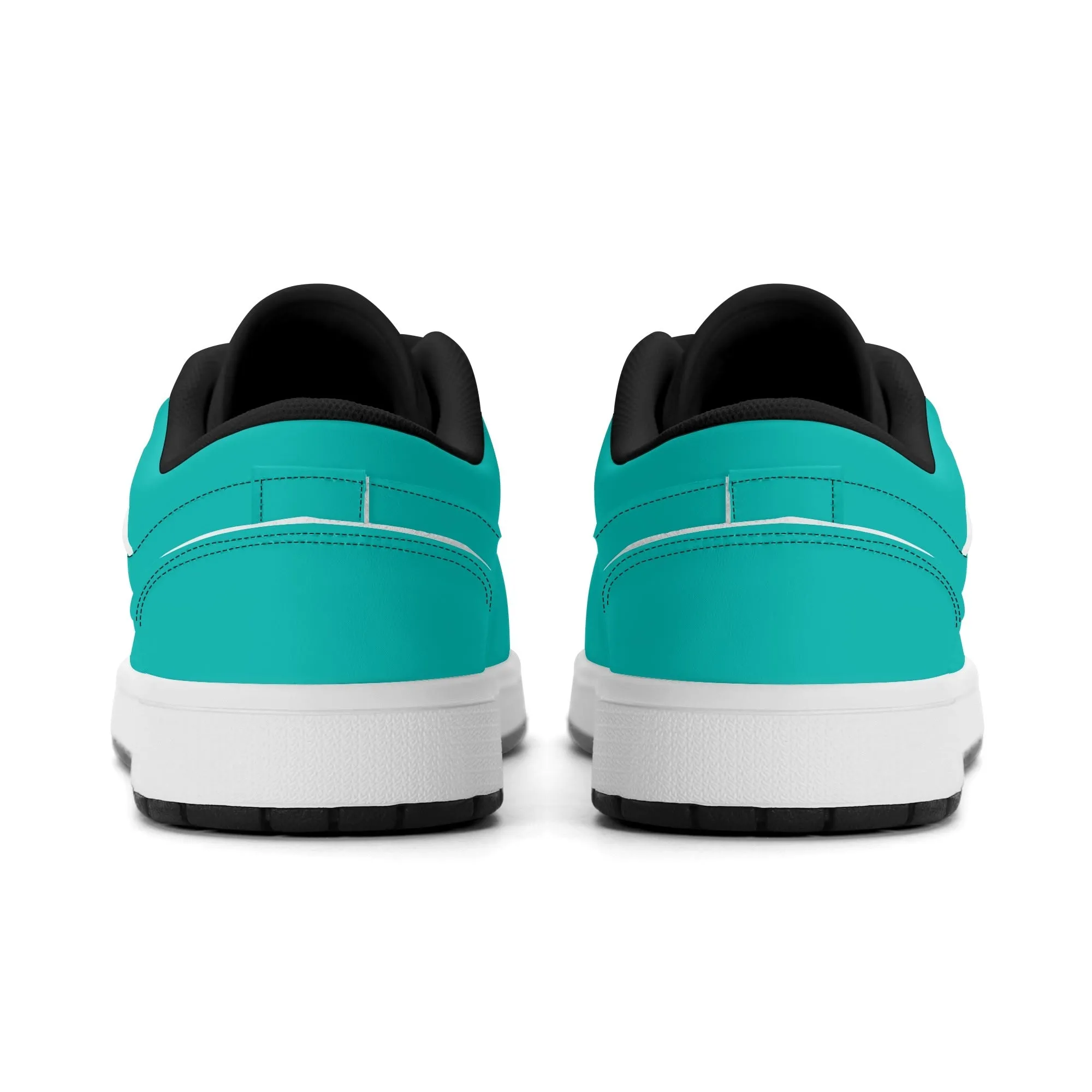 Türkise Low Top Leder Sneaker für Herren