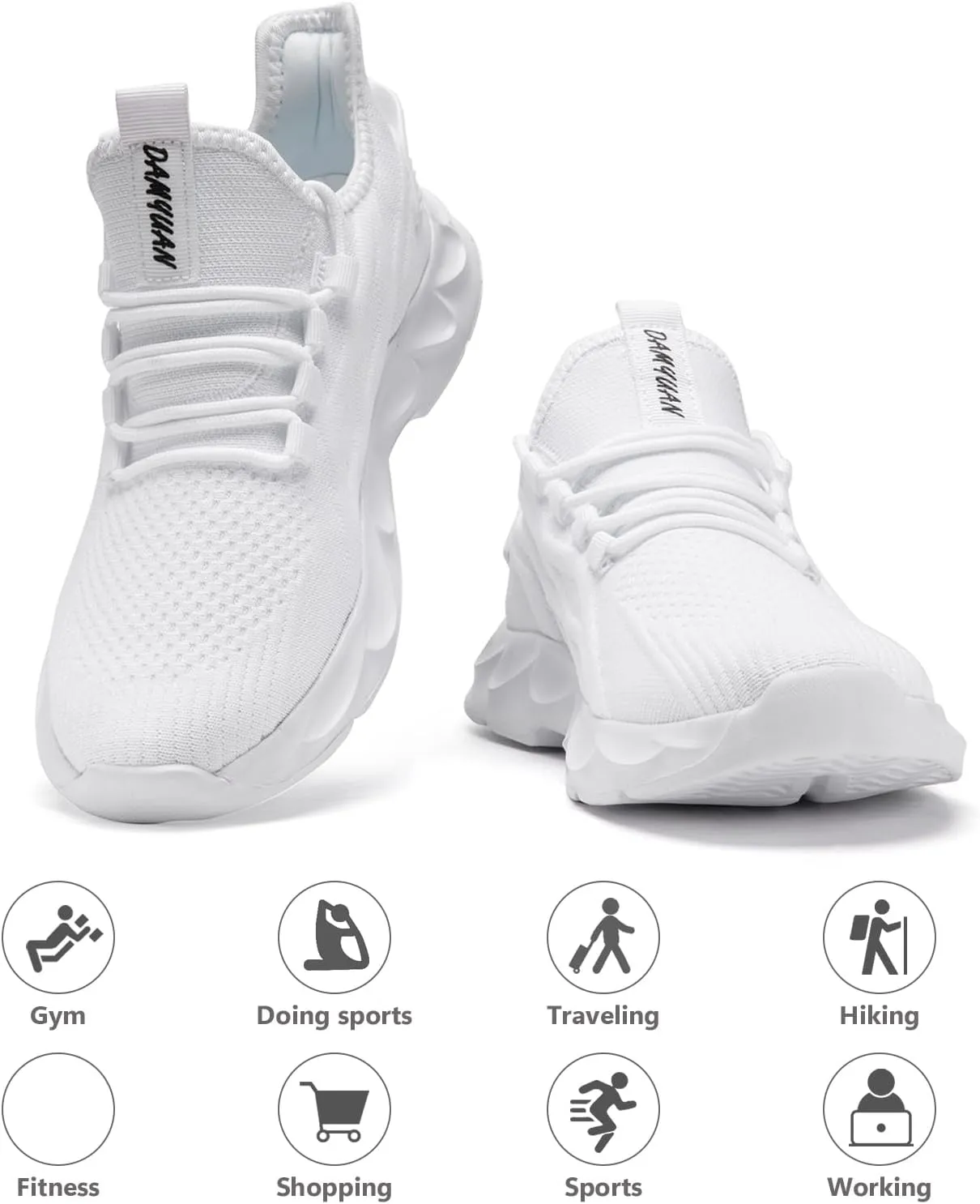 Tvtaop Women's Lightweight Walking Shoes - Breathable Non-Slip Design for Running, Gym & Tennis | Cushioned Fitness Sneakers
