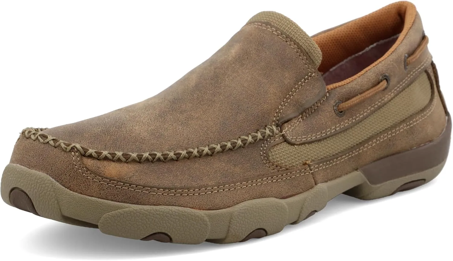 Twisted X Men's Slip-On Driving Moc, Moc Toe, Bomber, 14 W