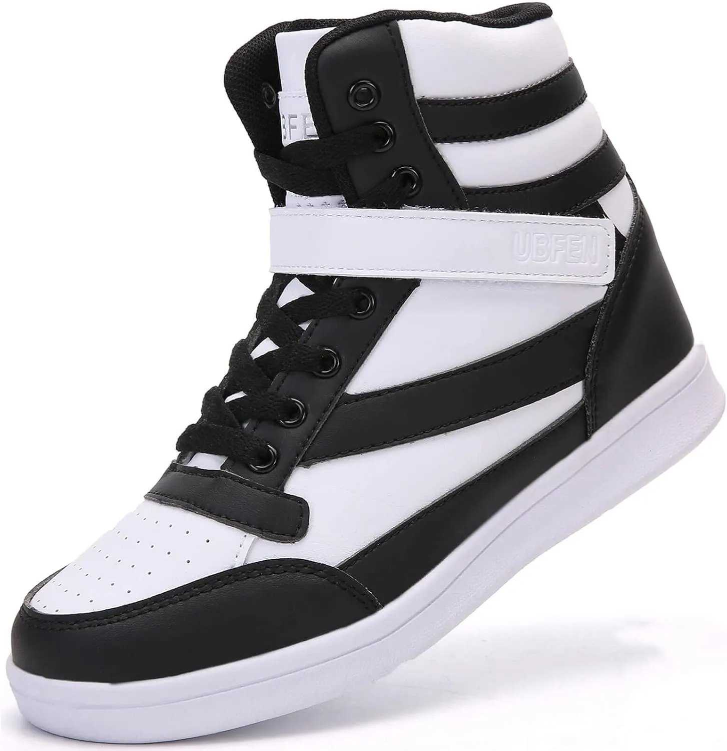 UBFEN Womens High Top Ankle Support Sneakers Vibrant Colour Hidden Wedge Heel Retro 80s Tennis Shoes for Girls Cosplay Removable Insole Backpacking Boots