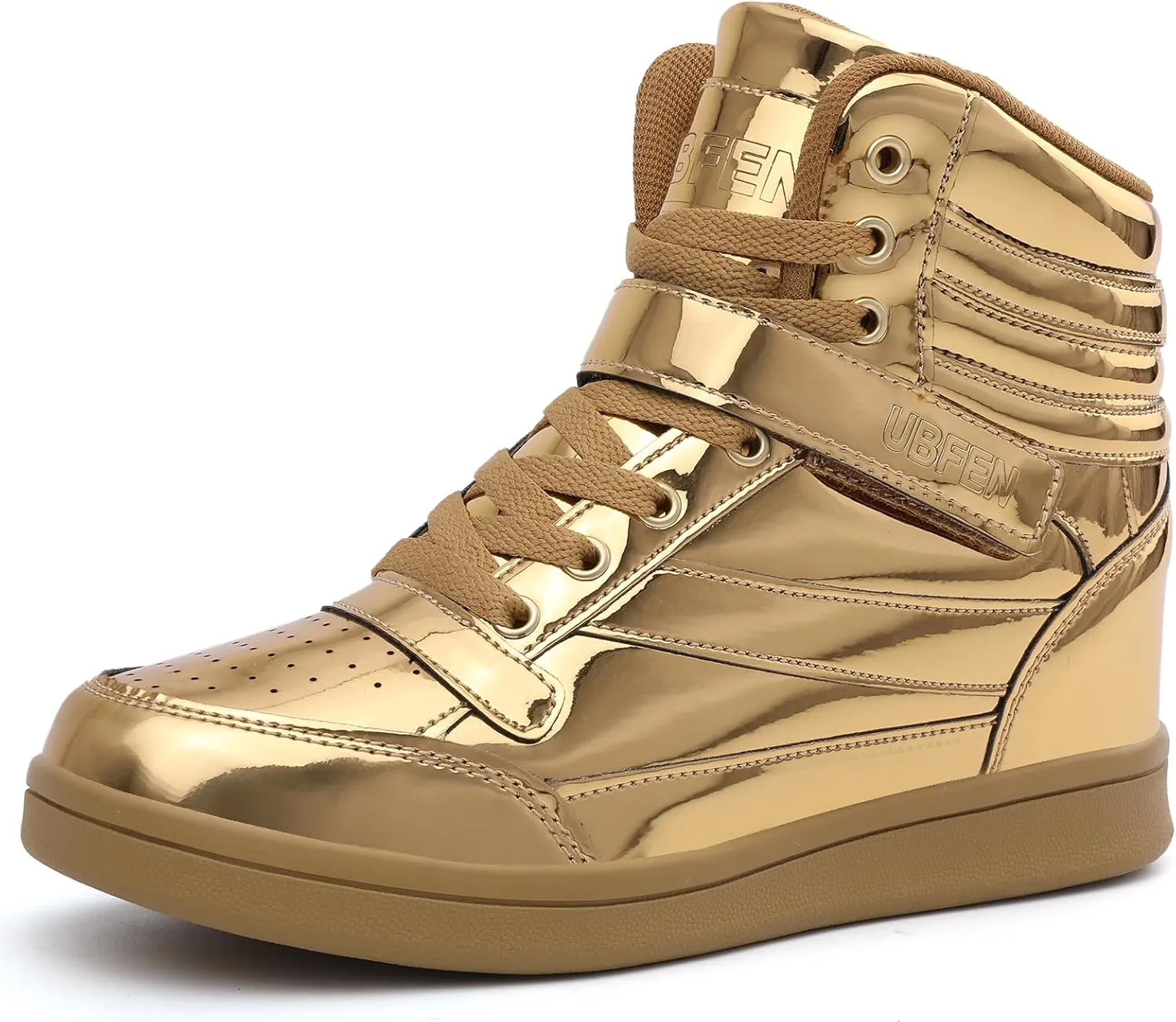UBFEN Womens High Top Ankle Support Sneakers Vibrant Colour Hidden Wedge Heel Retro 80s Tennis Shoes for Girls Cosplay Removable Insole Backpacking Boots