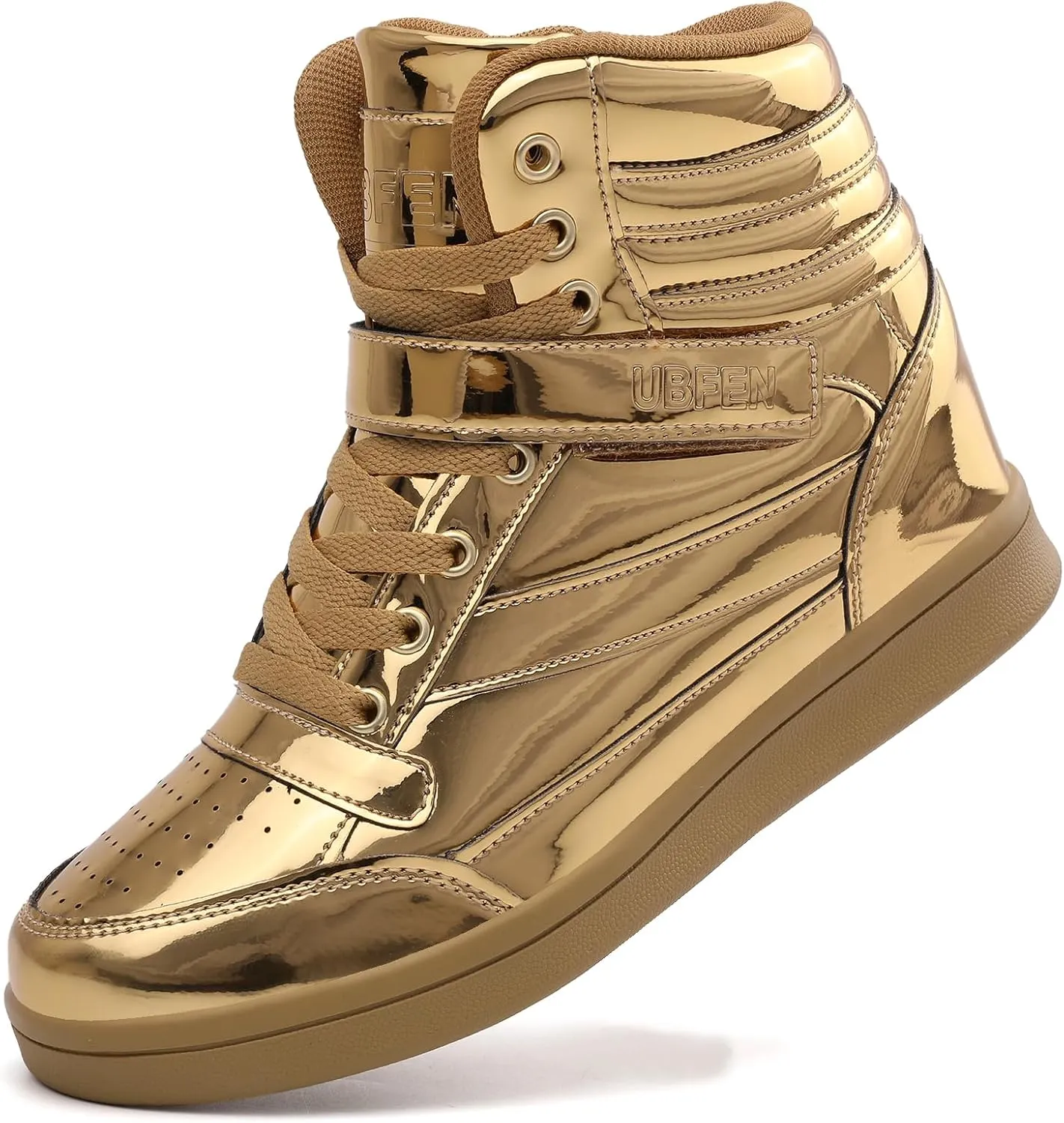 UBFEN Womens High Top Ankle Support Sneakers Vibrant Colour Hidden Wedge Heel Retro 80s Tennis Shoes for Girls Cosplay Removable Insole Backpacking Boots