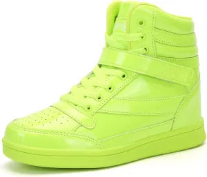 UBFEN Womens High Top Ankle Support Sneakers Vibrant Colour Hidden Wedge Heel Retro 80s Tennis Shoes for Girls Cosplay Removable Insole Backpacking Boots