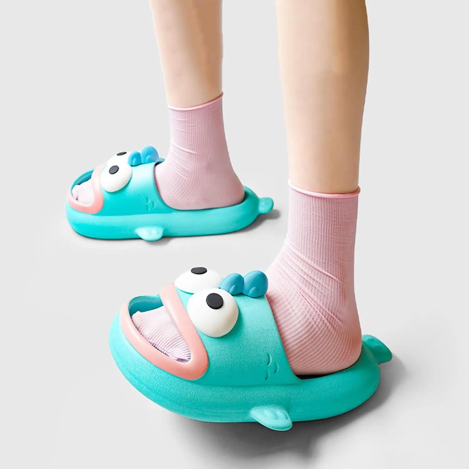 Ugly Fish Slides, Fish Slippers Tongue Kiss Cloud Slides for Women Men, Tongue Kiss Slippers, Summer Non-Slip Open Toe Thick Sole Beach Shower Shoes (Black,12-13 Women/10-11 Men)