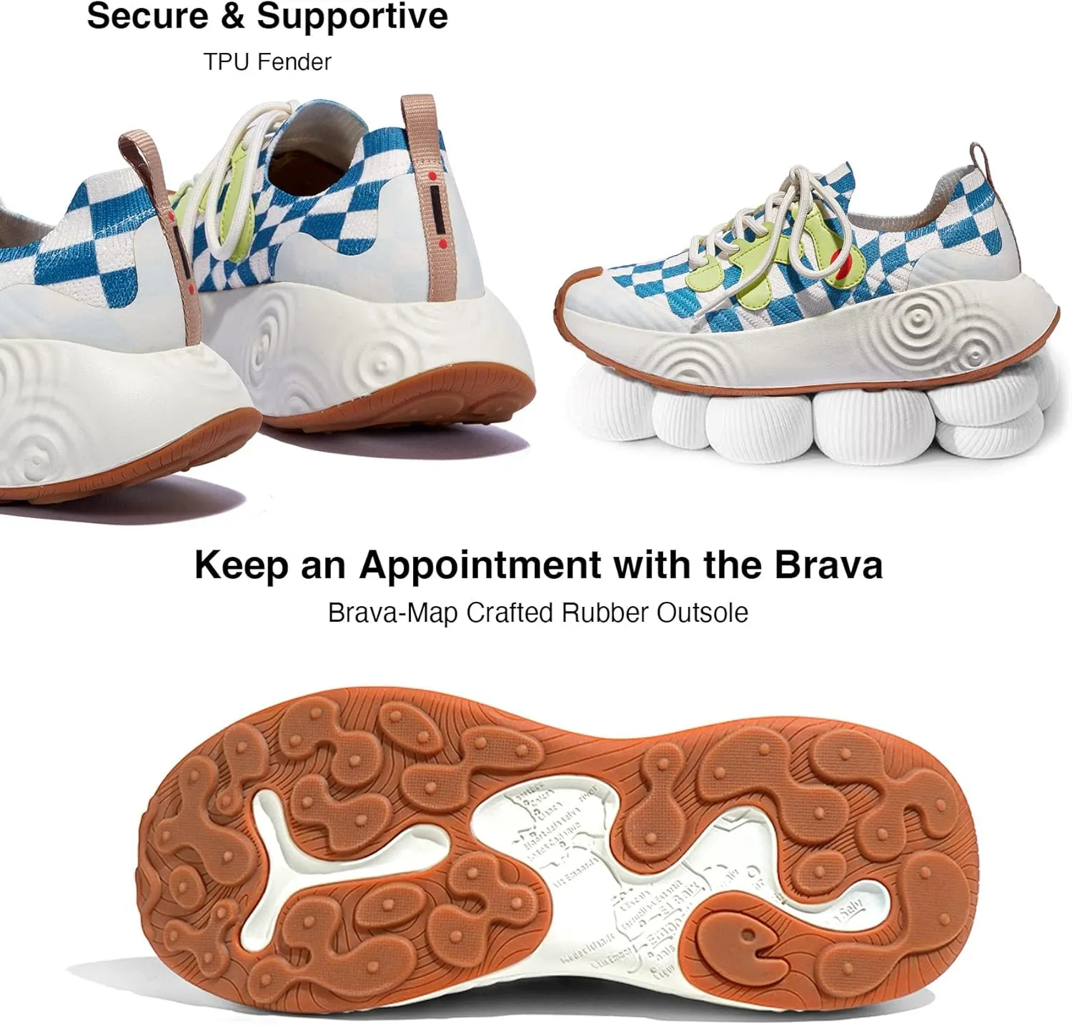 UIN Women's Platform Walking Shoes Casual Comfortable Art Painted Travel Fashion Sneaker Brava