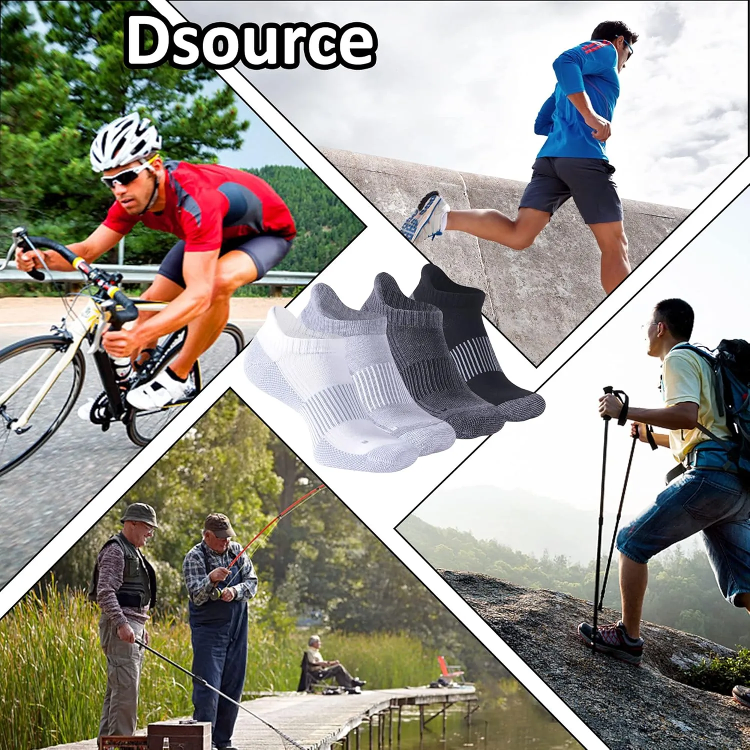 Unisex Copper Socks, Cushioned Sole Arch Support Athletic Ankle Socks Cycling Basketball Running Socks