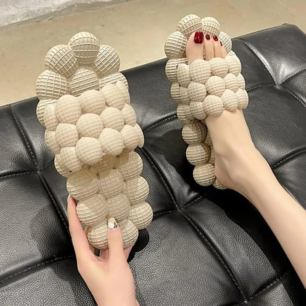 Unisex Lychee Sandals Lychee Slippers Home Shower Beach Slides Stress Relief Massage Open-toed Slippers for Indoor & Outdoor