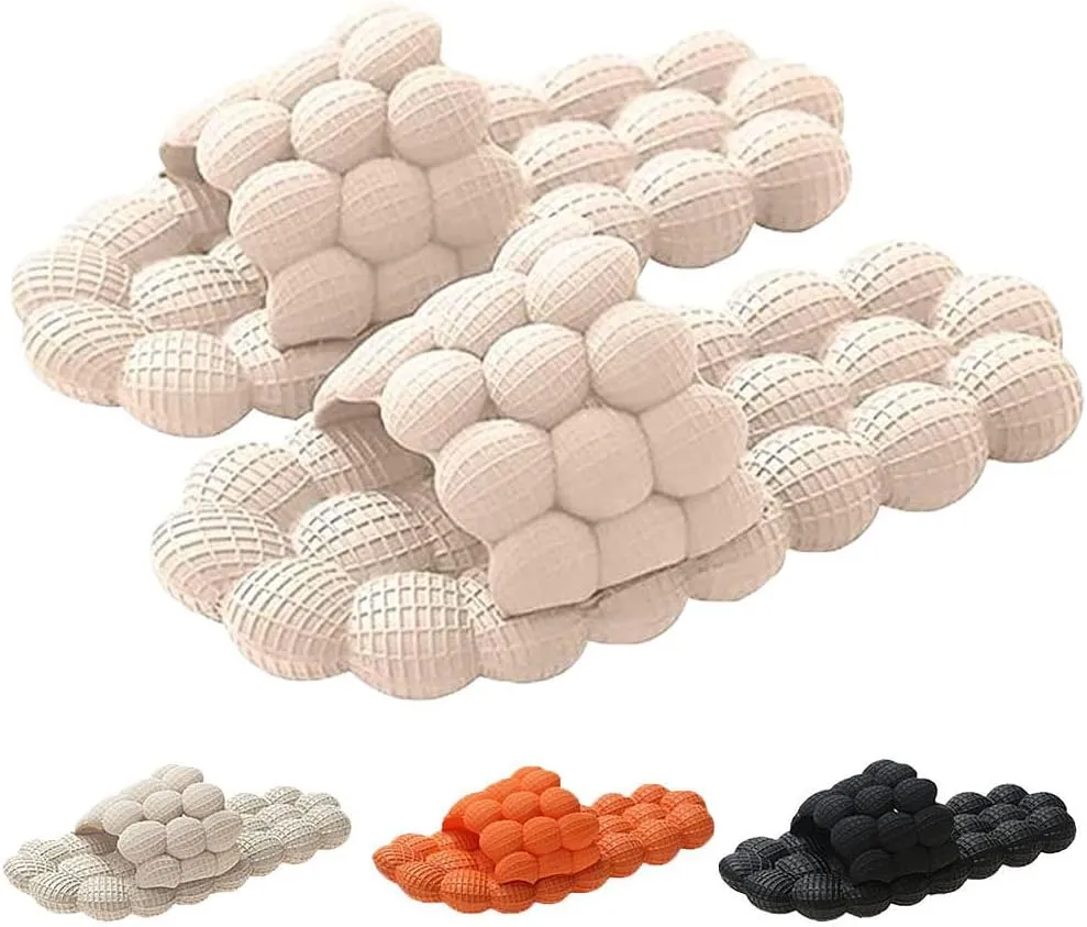Unisex Lychee Sandals Lychee Slippers Home Shower Beach Slides Stress Relief Massage Open-toed Slippers for Indoor & Outdoor