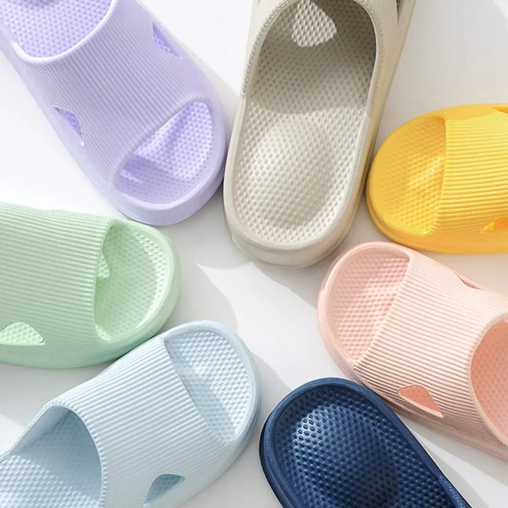 Unisex Slip On Massage Slippers for Women Men Non-slip Light Weight Flat Slide Sandals Spa Shower House Soft Shoes for Indoor Home Living Room