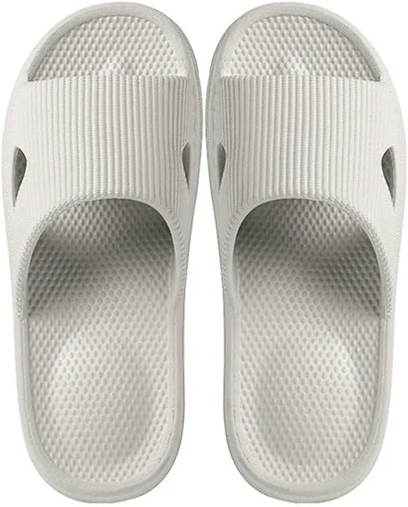 Unisex Slip On Massage Slippers for Women Men Non-slip Light Weight Flat Slide Sandals Spa Shower House Soft Shoes for Indoor Home Living Room