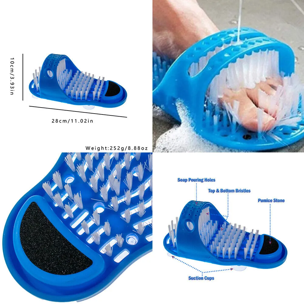 US 1-2 Pcs Shower Foot Scrubber Feet Cleaner Washer Brush for Floor Spas Massage