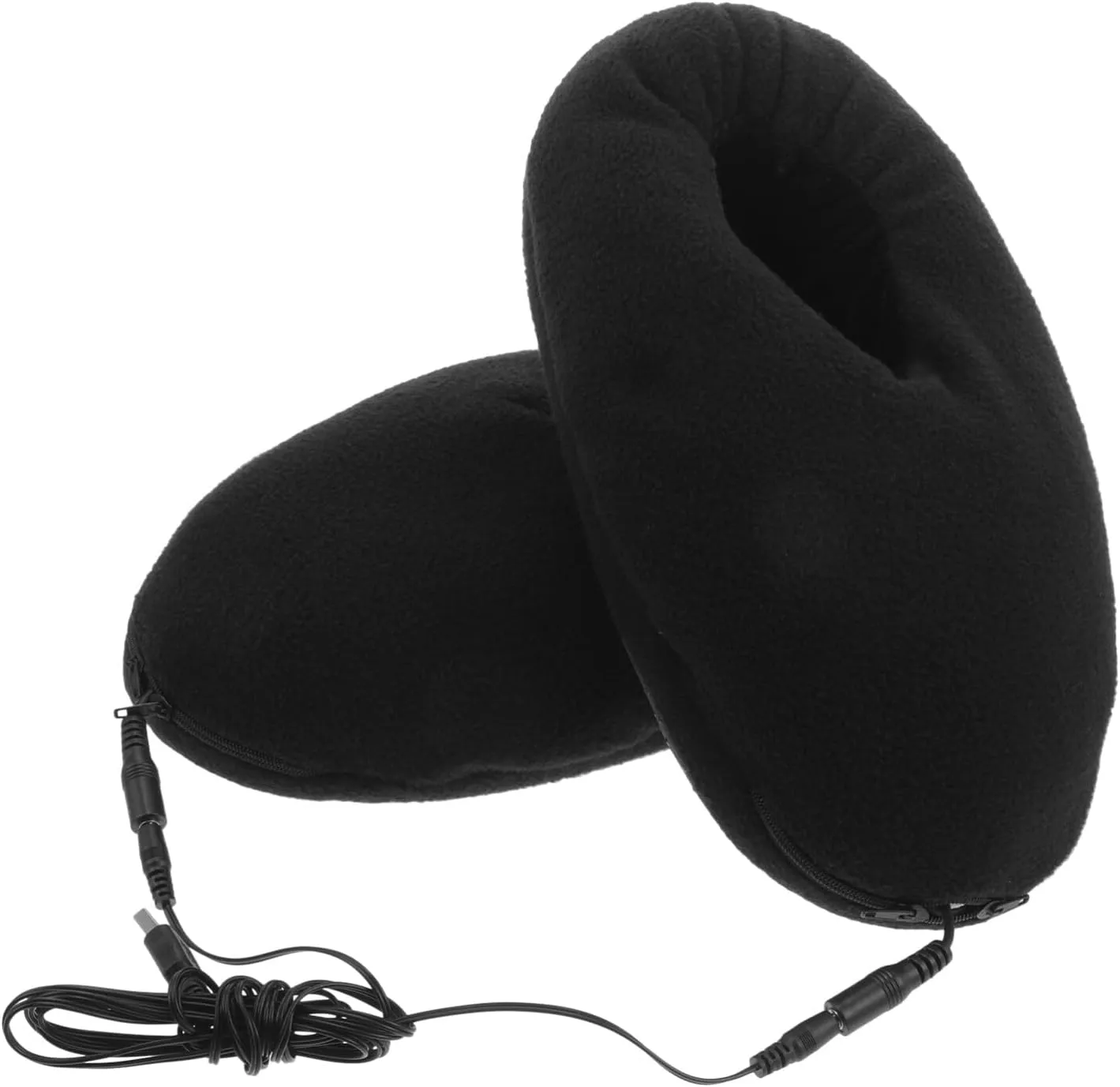 USB Electric Heated Slippers 1 Pair of Fast Heating Pad Shoe Keep Foot Warmer House Heated Slippers for Winter Cold Weather Under Desk Black